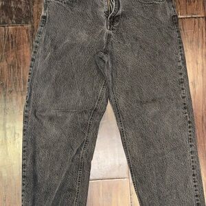 Empyre Relax Jeans Mens 34 Black Relaxed Fit Straight Leg Denim Patch Skate